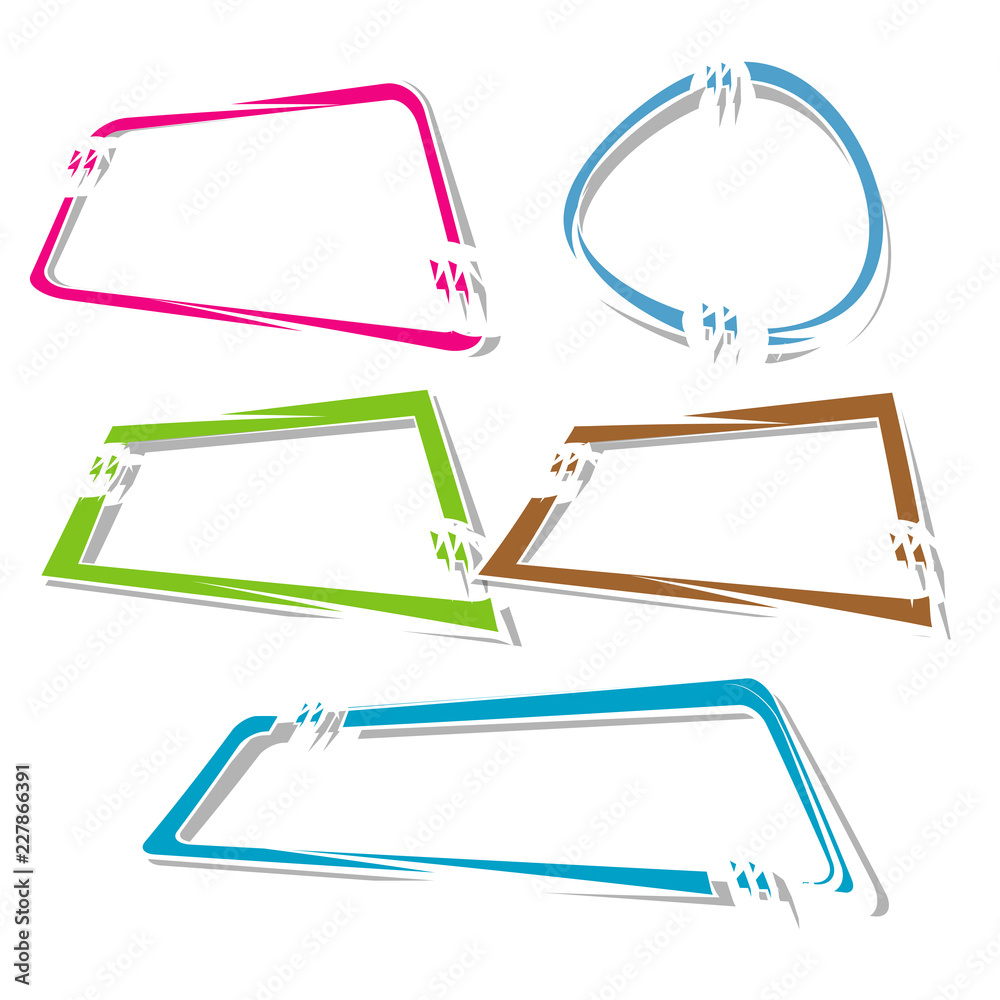 Poster set of text box frame quote element vector