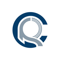 Abstract Letter CR Logo. Blue and green color. Vector illustrator