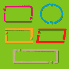 set of text box frame quote element vector