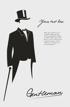Silhouette of a gentleman in a tuxedo.