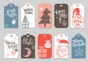 Collection of vector Christmas and New Year cute ready-to-use gi - 227867935