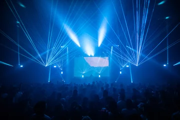 Fotobehang blue laser show concert © Matthew