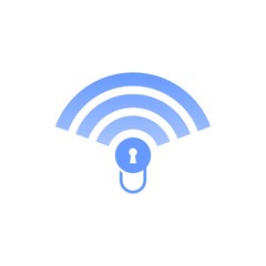 modern wireless protection security device technology vector logo design