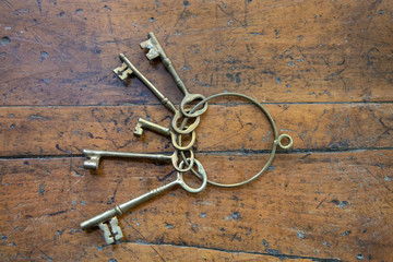 Antique Skeleton Keys On Key Ring