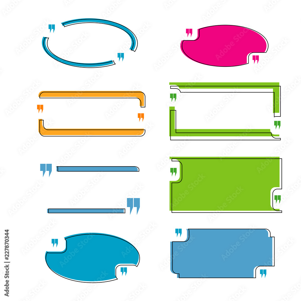 Poster set of text box frame quote element vector