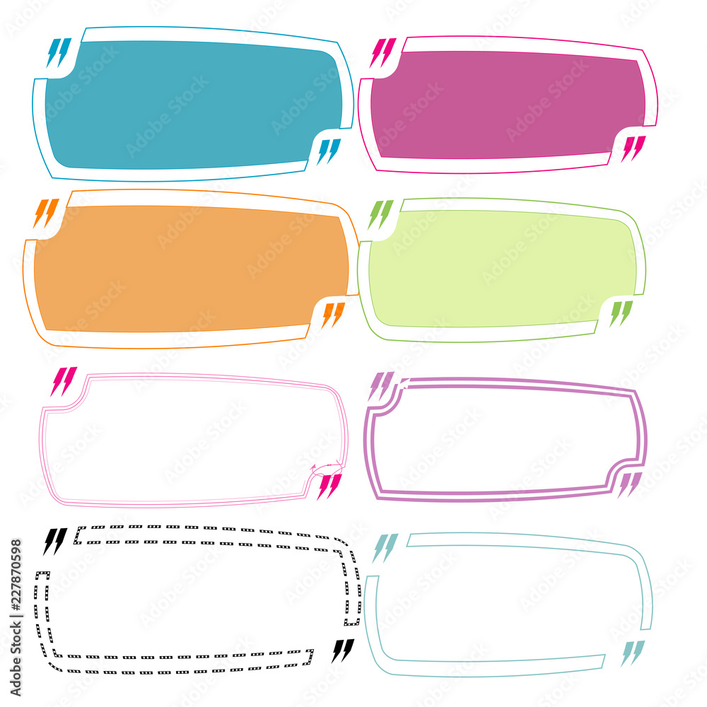 Poster set of text box frame quote element vector