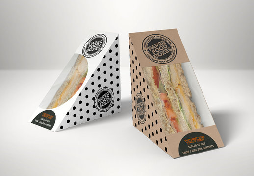 Sandwich Wedge Box Mockup