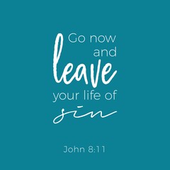 Biblical phrase from john gospel, leave your life of sin