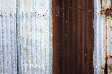 old rusty galvanized iron wall texture