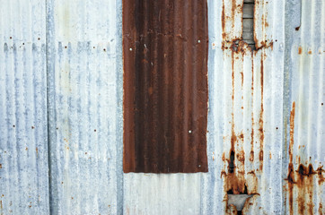 old rusty galvanized iron wall texture