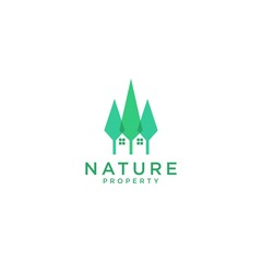 Nature Property Eco House Logo Template Design Vector