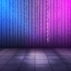 metallic interior with neon lights