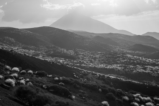 Great view of the Teide volcano. Las Cañadas del Teide. Tenerife. Canary Islands..Spain