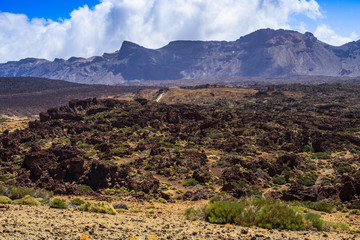 Great view in Las Cañadas del Teide National Park.  Tenerife. Canary Islands..Spain