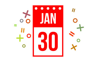 30 January Red Calendar Number