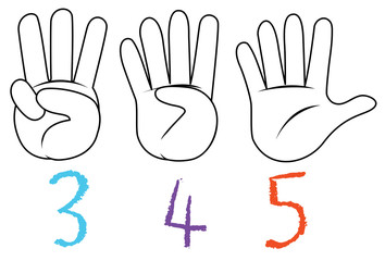 Number with doodle hand gesture