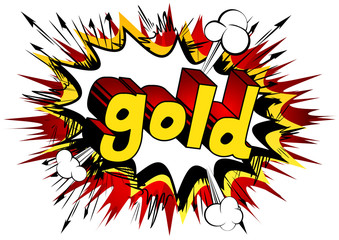 Gold - Vector illustrated comic book style phrase.