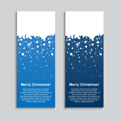 Vertical Winter Banner Stickers, Price Tag, Label.
