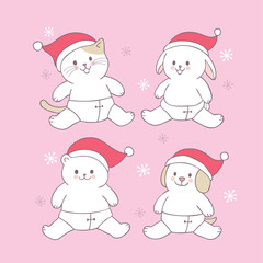 Cartoon cute Christmas Baby Santa Claus vector.