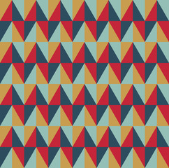Mosaic of colored triangles, zigzags. Seamless pattern