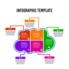 Naklejka premium Colorful cloud infographic design template.