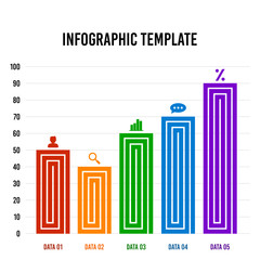 Colorful spiral chart bar infographic design template.