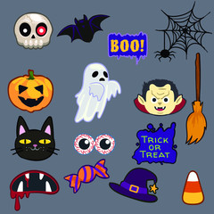 Happy Halloween design elements. Halloween design elements, logos, badges, labels, icons and objects