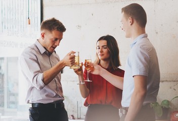couple celebrating with champagne
