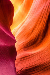 Beautiful view of Antelope Canyon sandstone formations in famous Navajo Tribal national park near Page, Arizona, USA
