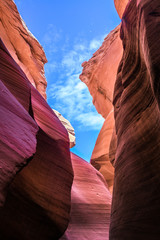 Beautiful view of Antelope Canyon sandstone formations in famous Navajo Tribal national park near Page, Arizona, USA
