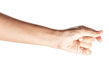 Hand hold virtual business card, credit card or blank paper