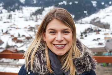 Fototapeta premium Woman in the swiss alps