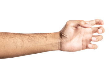 hand holding something like a bottle or can