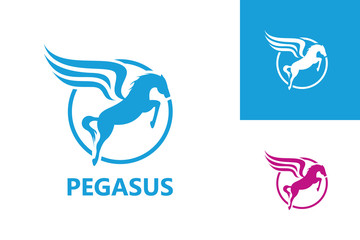 Pegasus Logo Template Design Vector, Emblem, Design Concept, Creative Symbol, Icon
