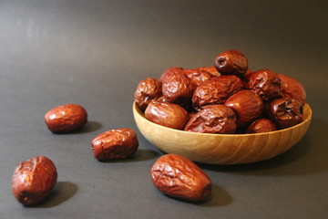 Dried Jujube Fruit  in Wood Basket