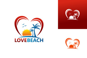 Love Beach Logo Template Design Vector, Emblem, Design Concept, Creative Symbol, Icon