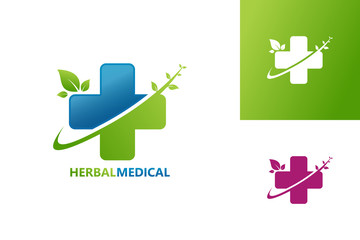 Herbal Medical Logo Template Design Vector, Emblem, Design Concept, Creative Symbol, Icon