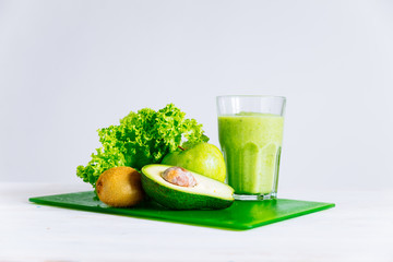 green ingredients for smoothie. healthy food concept