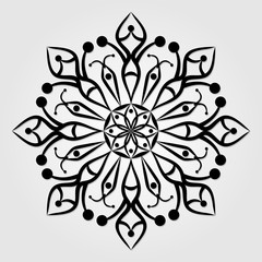 Snowflake icon isolated on white background. Vector illustration.