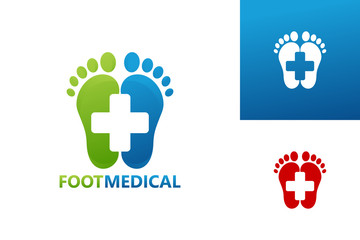 Foot Medical Logo Template Design Vector, Emblem, Design Concept, Creative Symbol, Icon