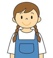 エプロンの女性　笑顔　保母さん　主婦　料理　カフェ店員　お花屋さん