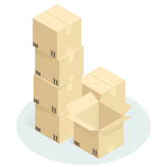 online shopping shipping,unboxing vector