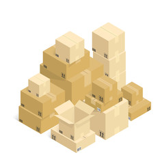 online shipping,cardboard box unboxing vector