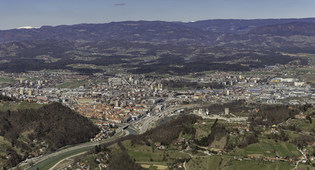 Obraz premium Panoramic view of town Celje, Slovenia