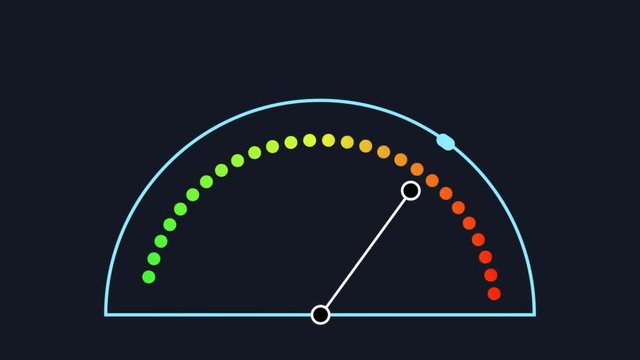 Moving high tec speedometer. Abstract animation