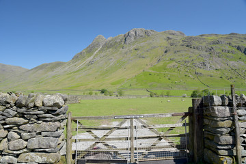 Langdale Pikes above Great Langdale, Lake District