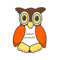 Cute owl illustration vector. Hand drawn.