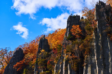 天人峡 七福岩の紅葉