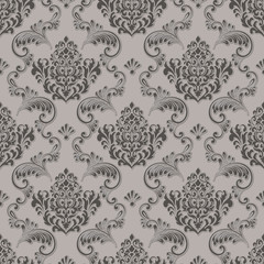 Vector damask seamless pattern background. Classical luxury old fashioned damask ornament, royal victorian seamless texture for wallpapers, textile, wrapping. Exquisite floral baroque template.