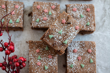 Weihnachtliche Brownies
